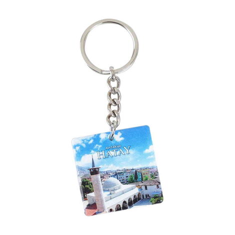 Hatay Themed Customised Uv Printed Plastic Base Round Keyring 40x108 mm - 4