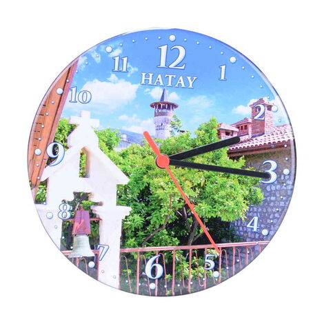 Hatay Themed Epoxy Wall Clock Home Decoration 20 Cm - 9