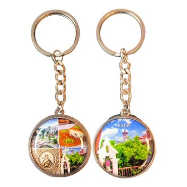 Hatay Themed Metal Double Sided Round Keychain 40x95 mm - 3