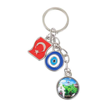 Hatay Themed Metal Evil Eye Enamel Keychain - 6