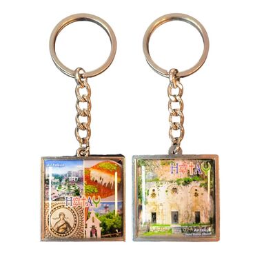 Hatay Themed Metal Square Shaped Double Sided Keychain 36x95 mm - 2