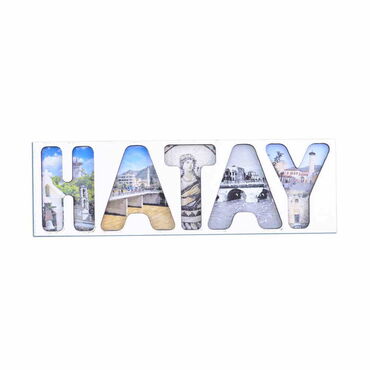 Hatay Themed Wooden Customised City Name Letter Souvenir Fridge Magnet - 6