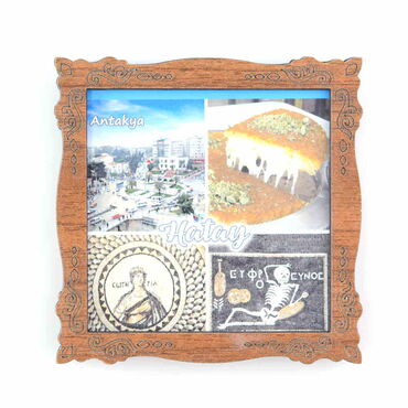 Hatay Themed Wooden Cute Animals Souvenşr Fridge Magnet Serie C 90x120 mm - 4