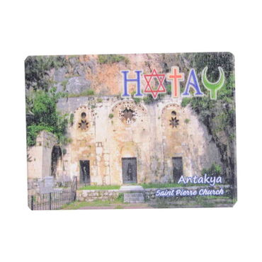 Hatay Themed Wooden Uv Printed Souvenir Fridge Magnet 93x68 mm - 6