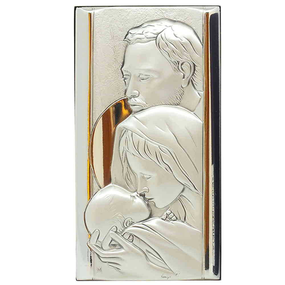 Buy Holy Family With Bi-Laminated Silver Plaque, Golden Decoration And ...