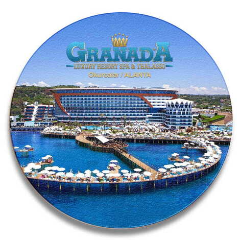 Hotel Themed Wooden Custom Printed Souvenir Coaster 100 mm - 3