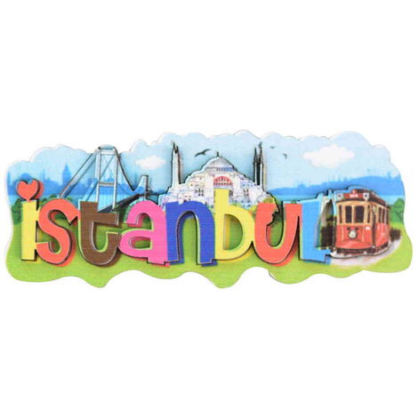 Toptan İstanbul Temalı 3d Resi̇mli̇ Ahşap Magnet - 8