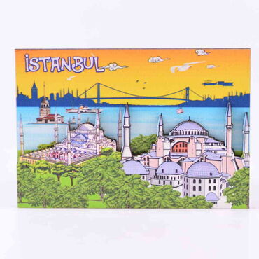 Toptan İstanbul Temalı 3d Resi̇mli̇ Ahşap Magnet - 10