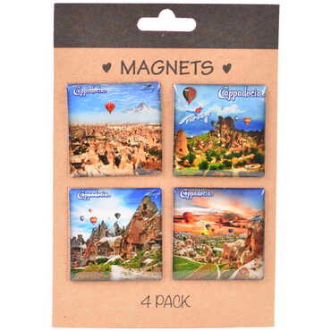 Toptan İstanbul Temalı Myros 4 Lü Kartonet Magnet Seti̇ 40*40 Mm - 7