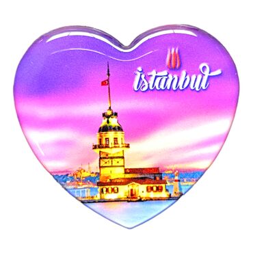 Toptan İstanbul Temalı Myros Kalp Magnet 65x60 mm - 13