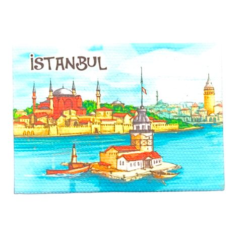 Toptan İstanbul Temalı Myros Kanvas Magnet 50x70 mm - 11