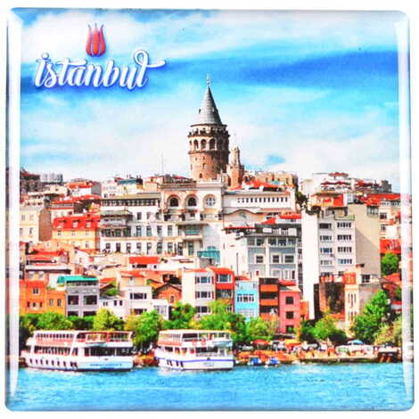 Toptan İstanbul Temalı Myros Kare Magnet 65x65 mm - 6