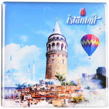 Toptan İstanbul Temalı Myros Kare Magnet 65x65 mm - 7