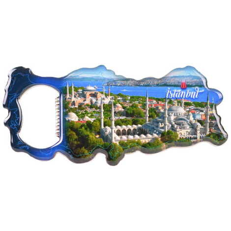 Toptan İstanbul Temalı Myros Metal Harita Açacak Magnet 100x45 mm - 4