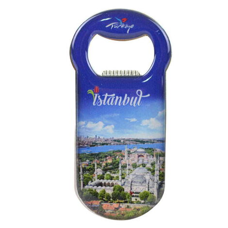 Toptan İstanbul Temalı Myros Metal Klasik Açacak Magnet 90x45 mm - 8