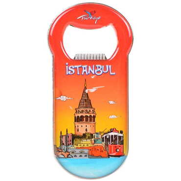 Toptan İstanbul Temalı Myros Metal Klasik Açacak Magnet 90x45 mm - 6