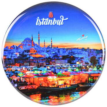 Toptan İstanbul Temalı Myros Yuvarlak Magnet 67 mm - 5