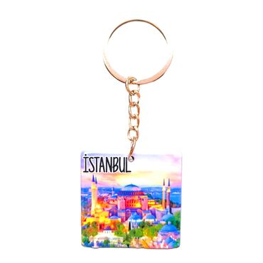 Toptan İstanbul Temalı Uv Baskılı Kare Anahtarlık 40x108 mm - 12