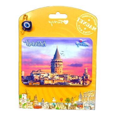 Toptan İstanbul Temalı Uv Baskılı Kartonetli Plastik Magnet - 40