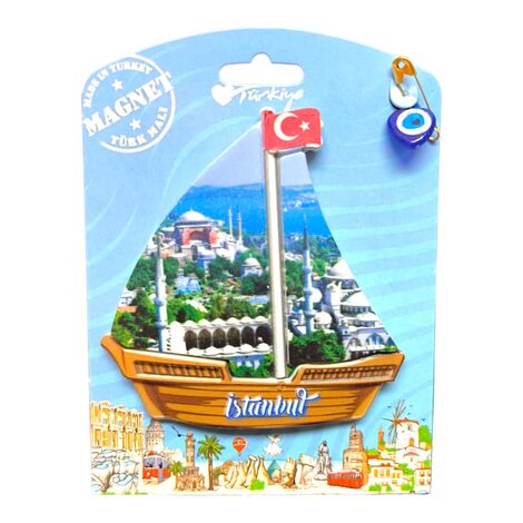 Toptan İstanbul Temalı Uv Baskılı Kartonetli Plastik Magnet - 48