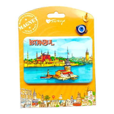 Toptan İstanbul Temalı Uv Baskılı Kartonetli Plastik Magnet - 53