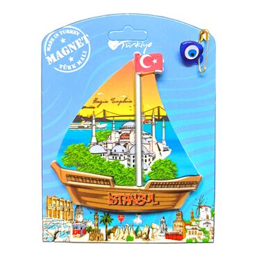 Toptan İstanbul Temalı Uv Baskılı Kartonetli Plastik Magnet - 61