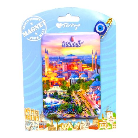 Toptan İstanbul Temalı Uv Baskılı Kartonetli Plastik Magnet - 63