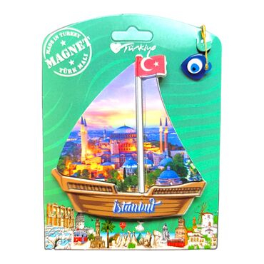 Toptan İstanbul Temalı Uv Baskılı Kartonetli Plastik Magnet - 64