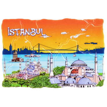 Toptan İstanbul Temalı Uv Baskılı Mozaik Magnet 80x50 mm - 11