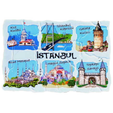 Toptan İstanbul Temalı Uv Baskılı Mozaik Magnet 80x50 mm - 13