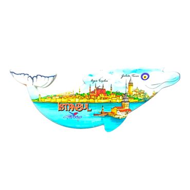 Toptan İstanbul Temalı Uv Baskılı Yunus Şekilli Magnet 110x50 mm - 8