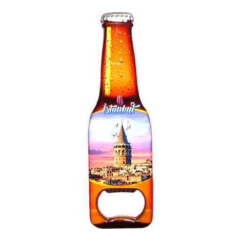 Istanbul Themed Beer Bottle Shaped Metal Magnetic Bottle Opener 130x39 mm - 4