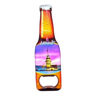 Istanbul Themed Beer Bottle Shaped Metal Magnetic Bottle Opener 130x39 mm - 6