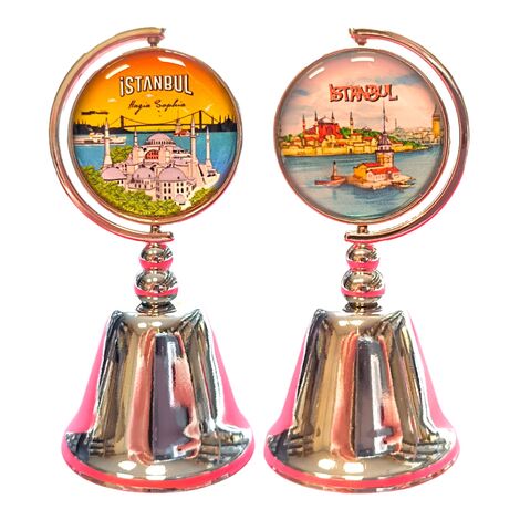 Istanbul Themed Collectible Souvenir Metal Bell 44x90 mm - 7