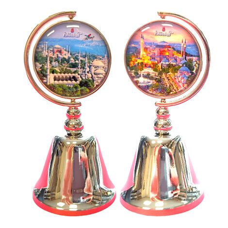 Istanbul Themed Collectible Souvenir Metal Bell 44x90 mm - 8