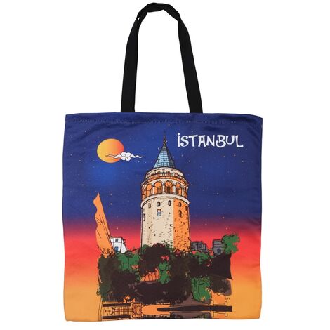 Istanbul Themed Customised Digital Double Side Printed Bag 420X380 Mm - 8