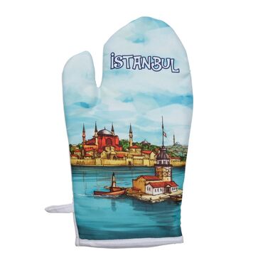 Istanbul Themed Customised Digital Printed Kitchen Glove 300x150 mm - 7