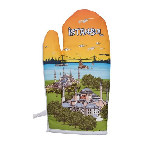 Istanbul Themed Customised Digital Printed Kitchen Glove 300x150 mm - 8