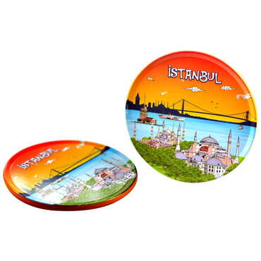 Istanbul Themed Customised Metal Tin Coaster 90 mm - 5