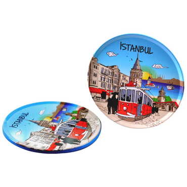 Istanbul Themed Customised Metal Tin Coaster 90 mm - 6