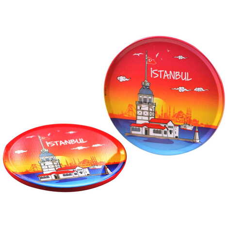 Istanbul Themed Customised Metal Tin Coaster 90 mm - 7