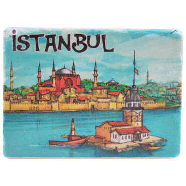 Istanbul Themed Customised Stone Fridge Magnet 60x45 mm - 3