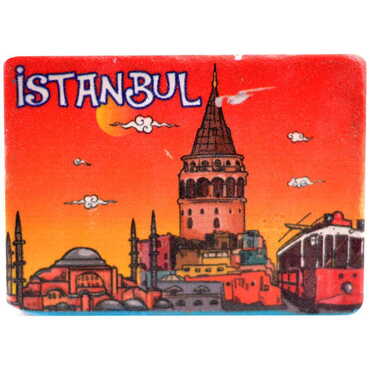 Istanbul Themed Customised Stone Fridge Magnet 60x45 mm - 5