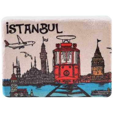 Istanbul Themed Customised Stone Fridge Magnet 60x45 mm - 7