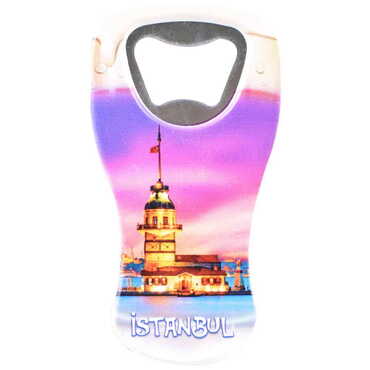 Istanbul Themed Customised UV Printed Beer Glass Shape Plastic Base Bottle Opener 52x97 mm - 5