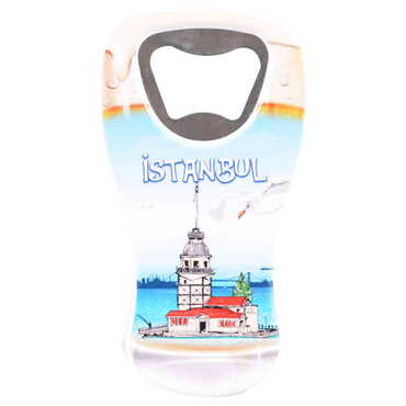 Istanbul Themed Customised UV Printed Beer Glass Shape Plastic Base Bottle Opener 52x97 mm - 7