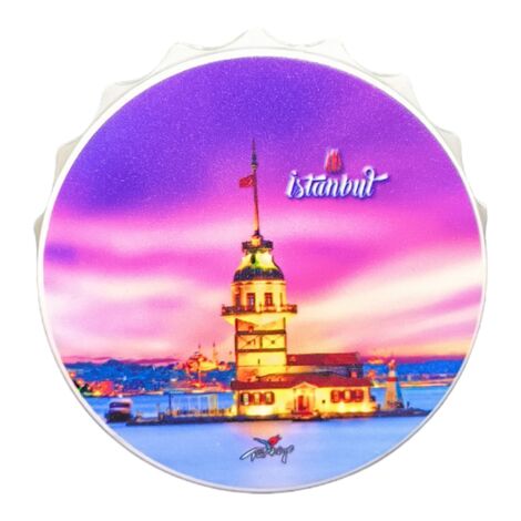 Istanbul Themed Customised UV Printed Bottle Cap Shaped Plastic Base Bottle Opener 58x15 mm - 6