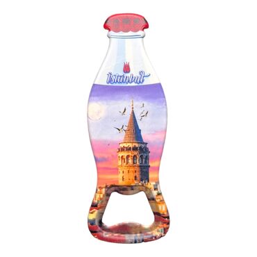 Istanbul Themed Customised Uv Printed Coca Cola Bottle Shape Plastic Base Bottle Opener 42x120 mm - 3