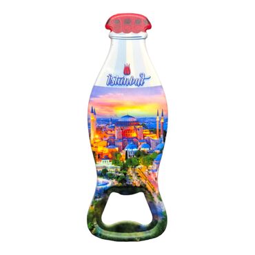 Istanbul Themed Customised Uv Printed Coca Cola Bottle Shape Plastic Base Bottle Opener 42x120 mm - 4