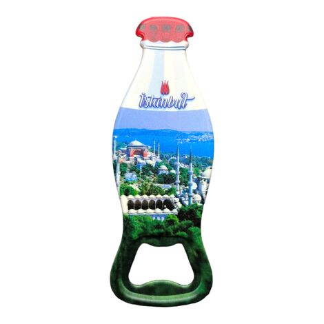 Istanbul Themed Customised Uv Printed Coca Cola Bottle Shape Plastic Base Bottle Opener 42x120 mm - 5